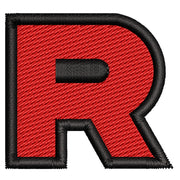 R Logo digitized embroidery design