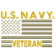 Licensed US Navy Veteran Flag digitized embroidery design