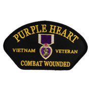 Purple Heart Vietnam Veteran Combat Wounded Patch - Wounded Vietnam OSFM
