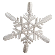 Snowflakes Large Christmas Embroidered Iron On Patch - Silver OSFM