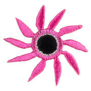 Mirrored Spiral Pinwheel Flower Iron On Patch - Pink OSFM