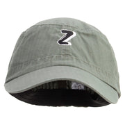 3D Comic Letter Z Design Embroidered Big Size Fitted Ripstop Cotton Military Army Cap - Olive XL-2XL