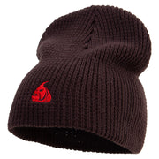 Red Angry Fish Logo Embroidered Big Stretch Waffle Stitch Short Beanie - Brown XL-3XL