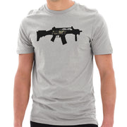 Army Gun Graphic Design Unisex Short Sleeve Cotton Jersey T-Shirt