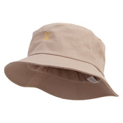 Wild Flying Duck Embroidered Big Size Cotton Blend Twill Bucket Hat - Khaki XL-2XL