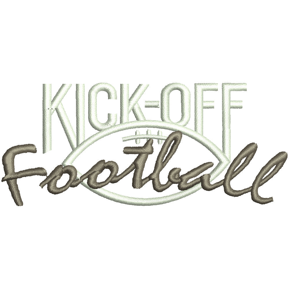 Athletics: Kick Off Football Calligraphy | Embroidery Design at e4Bigs ...
