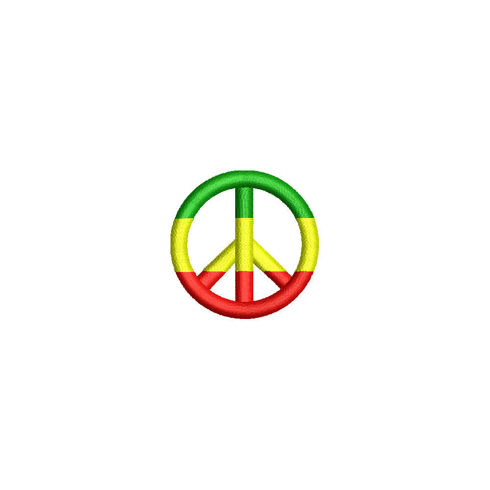 Symbol: Rasta Peace Symbol | Embroidery Design at e4Bigs – e4Bigs.com
