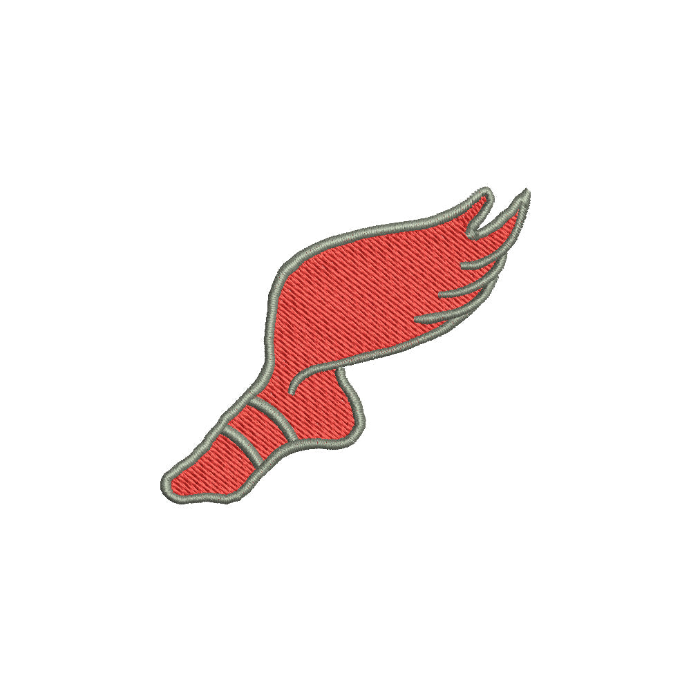 Track Show Wing Athletics: Track Shoe with Wing | Embroidery Design at e4Bigs – e4Bigs.com