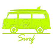 Green Hippie Surf Van