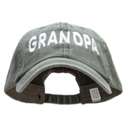 Grandpa Embroidered Big Size Washed Pigment Dyed Cap - Olive XL-3XL