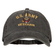 U.S. Army Veteran Embroidered Big Size Washed Cap